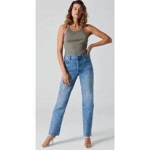Denim Forum Blue Straight Leg Jeans